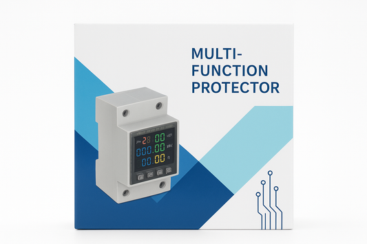 TOMZN WiFi Smart Breaker Multi-Function Protector 63A | Voltage, Current & kWh Monitoring | Load Cut-Off Limit Feature | Tuya & Alexa Compatible